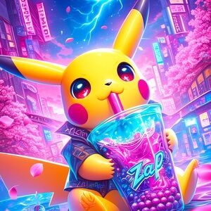 Vibrant Pikachu Anime Poster